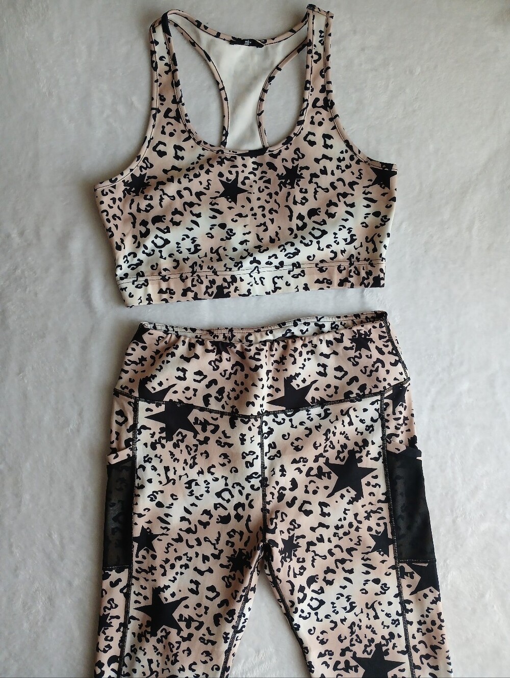 Lovely Leopard Rockstar Activewear Set Size LG